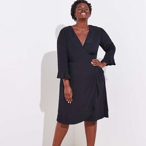 Wrap Dress - Ruffle hem, 3/4 sleeve NWT